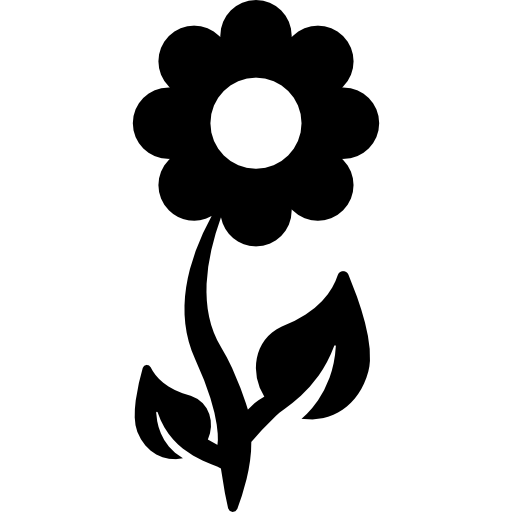 Flower with Two Leaves  icon