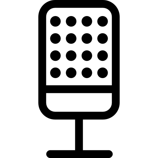 microfone grande com suporte pequeno  Ícone