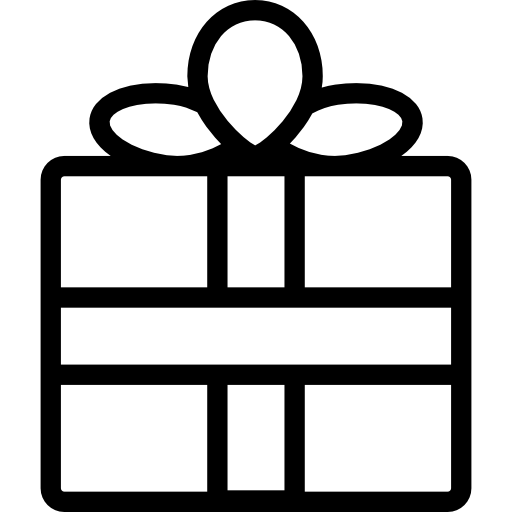 caja de regalo envuelta  icono