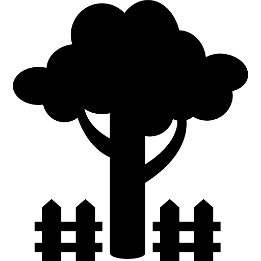 Дерево и забор  иконка
