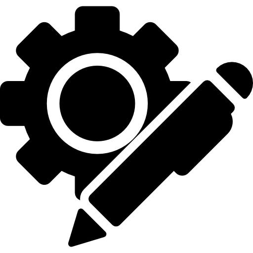 roue dentée et stylo Basic Rounded Filled Icône