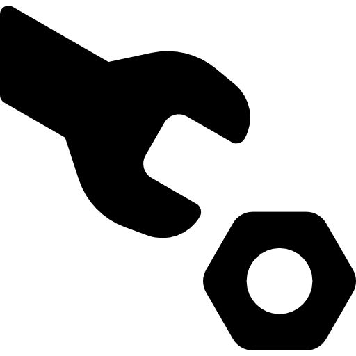 Wrench and Screw Basic Rounded Filled icon