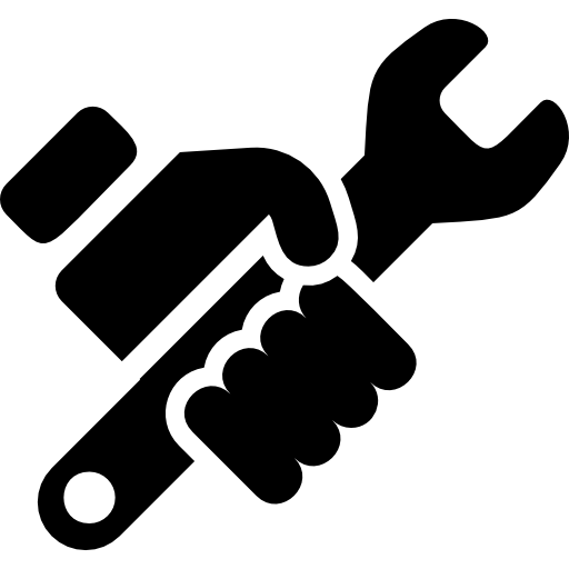 Hand Holding Wrench Basic Rounded Filled icon