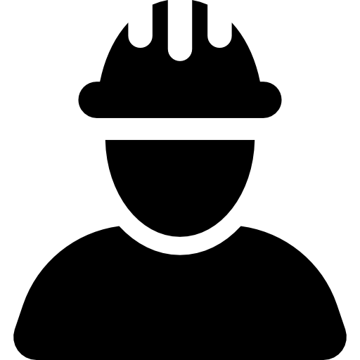 헬멧을 쓴 기술자 Basic Rounded Filled icon