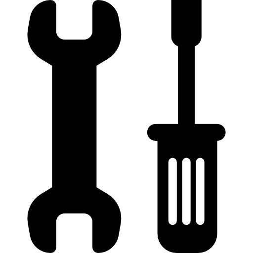 Wrench and Screwdriver Basic Rounded Filled icon