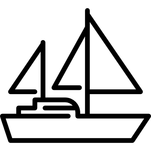 Яхта с парусами  иконка