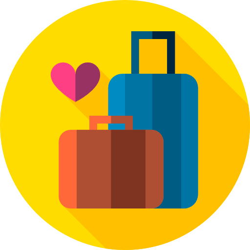 Suitcase Flat Circular Flat icon