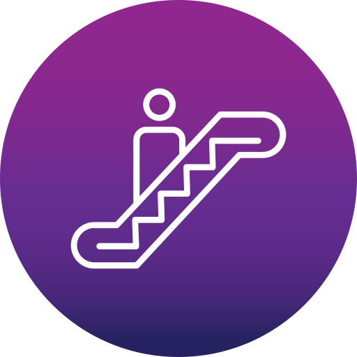 escalera mecánica Generic Flat Gradient icono