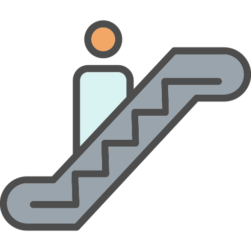 escalera mecánica Generic Outline Color icono
