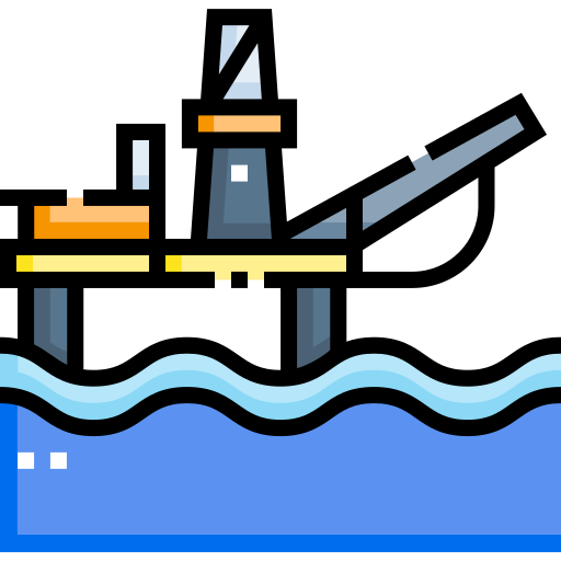 piattaforma petrolifera Detailed Straight Lineal color icona