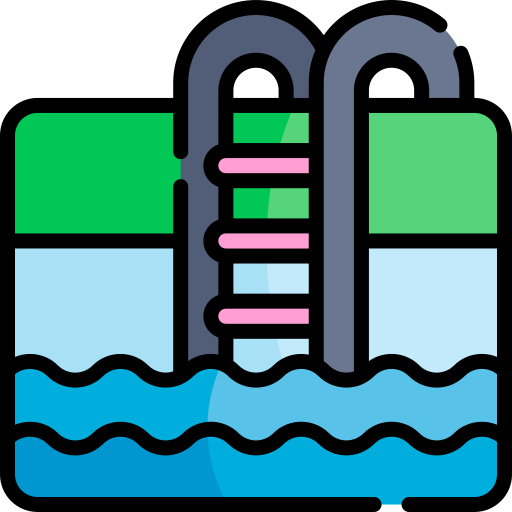 zwembad Kawaii Lineal color icoon