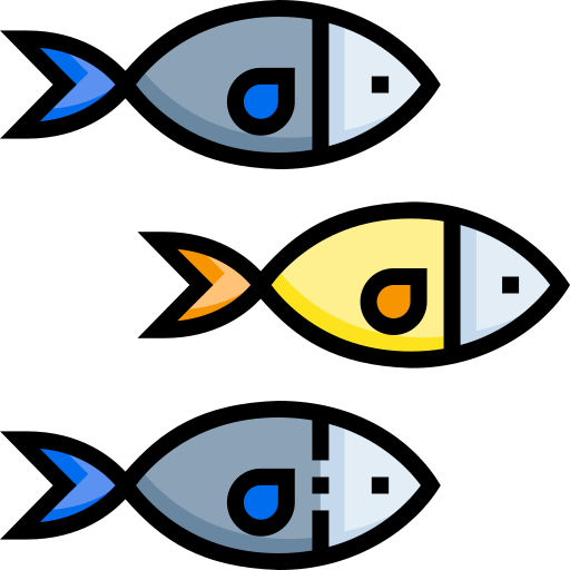 Рыбы Detailed Straight Lineal color иконка