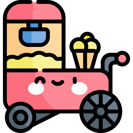 carrito de palomitas Kawaii Lineal color icono