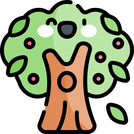 árbol de manzana Kawaii Lineal color icono