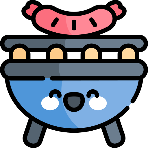 grill Kawaii Lineal color ikona