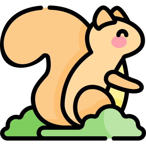 Squirrel Kawaii Lineal color icon
