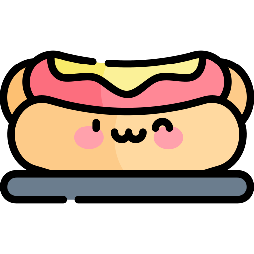 Hot dog Kawaii Lineal color icon