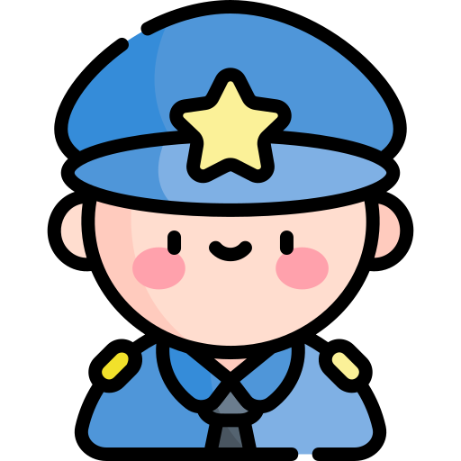 Полицейский Kawaii Lineal color иконка