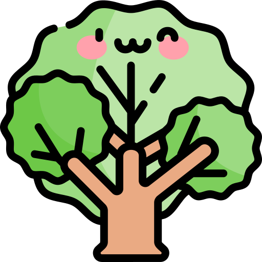 나무 Kawaii Lineal color icon
