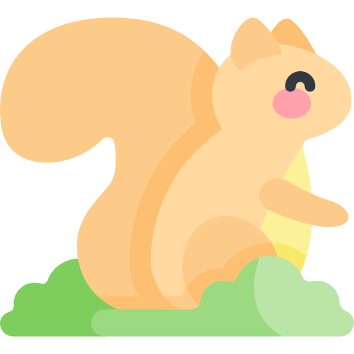 scoiattolo Kawaii Flat icona