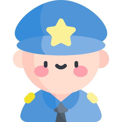 policía Kawaii Flat icono