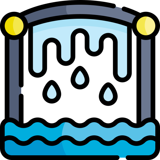 wodospad Kawaii Lineal color ikona