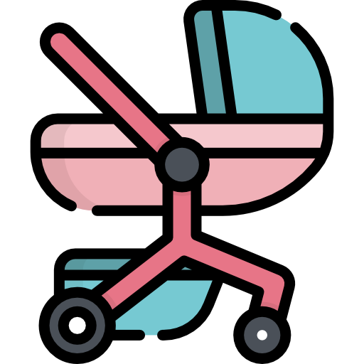 kinderwagen Kawaii Lineal color icon