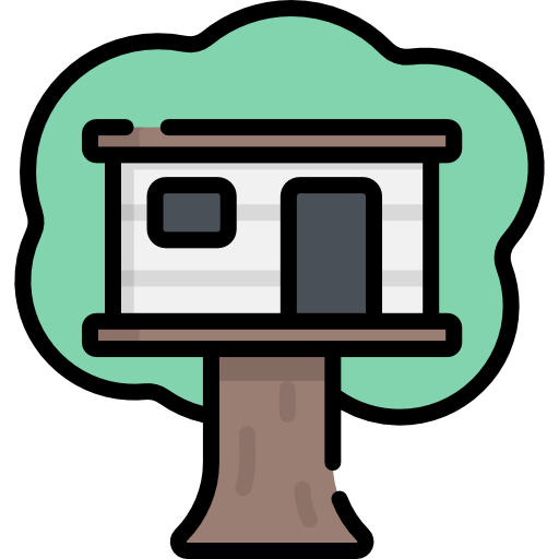 domek na drzewie Kawaii Lineal color ikona