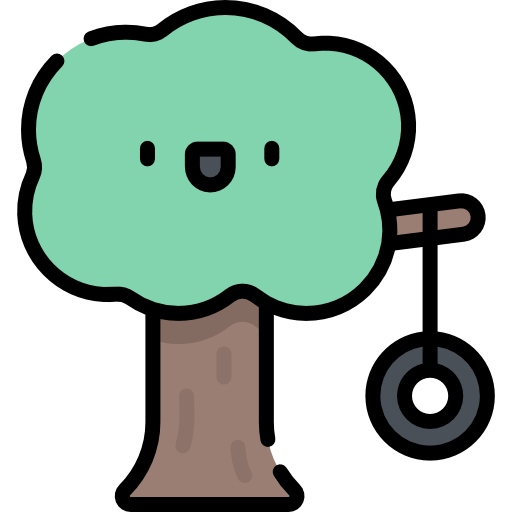 drzewo Kawaii Lineal color ikona