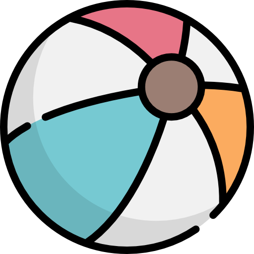 Beach ball Kawaii Lineal color icon