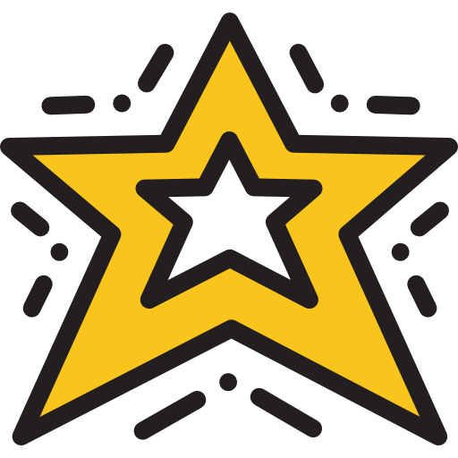 star Detailed Rounded Lineal color icon