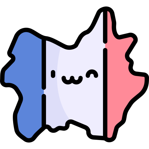 フランス Kawaii Lineal color icon