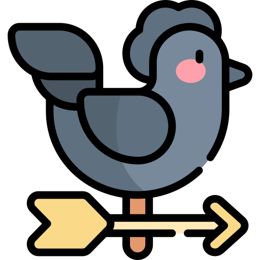 Rooster Kawaii Lineal color icon