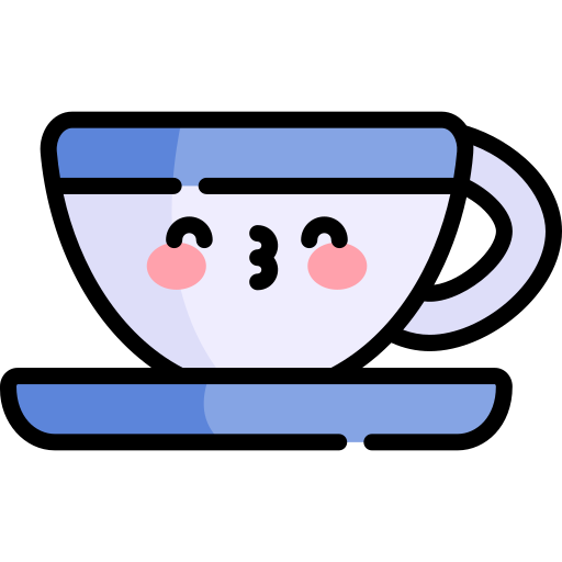 café Kawaii Lineal color icono
