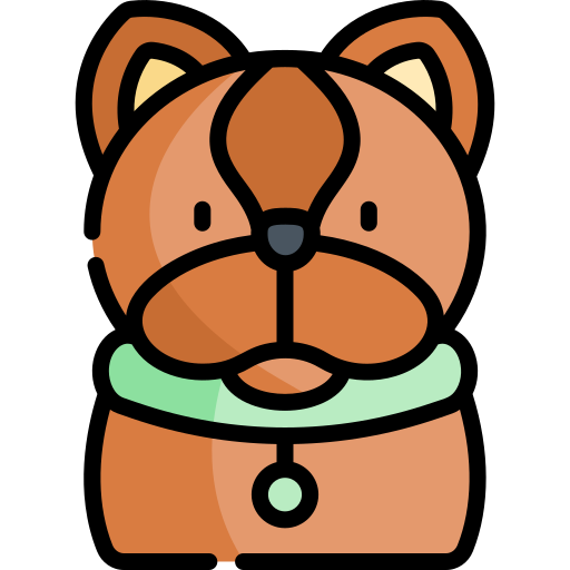 bulldog francese Kawaii Lineal color icona