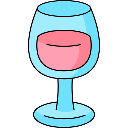 copa de vino Generic Thin Outline Color icono