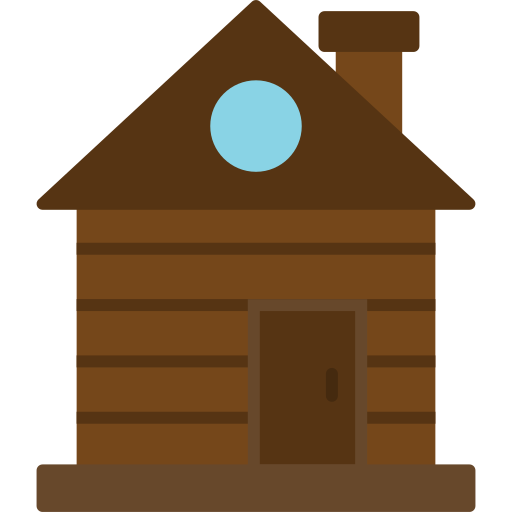 cabaña de madera Generic Flat icono