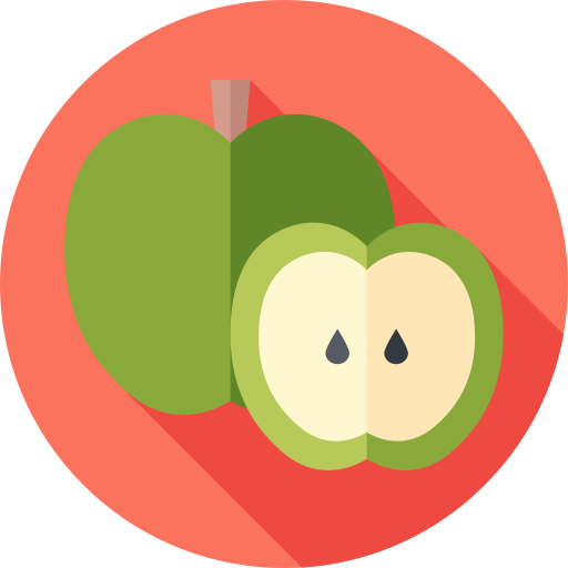 jabłko Flat Circular Flat ikona