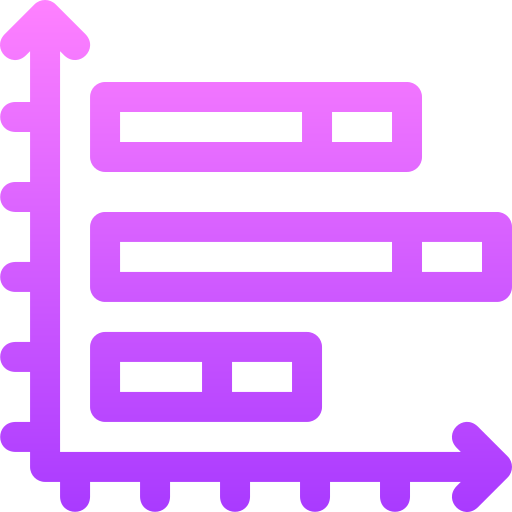 Bar chart Basic Gradient Lineal color icon