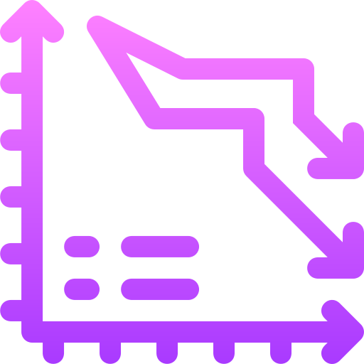 Line chart Basic Gradient Lineal color icon