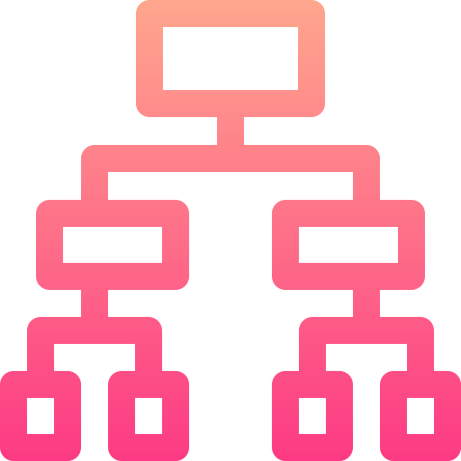 struktura hierarchiczna Basic Gradient Lineal color ikona