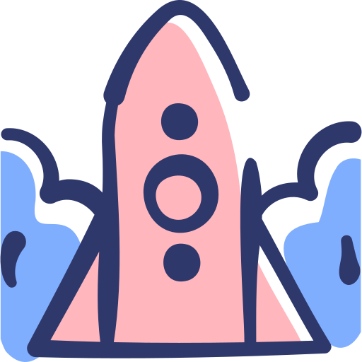 fusée Basic Hand Drawn Lineal Color Icône
