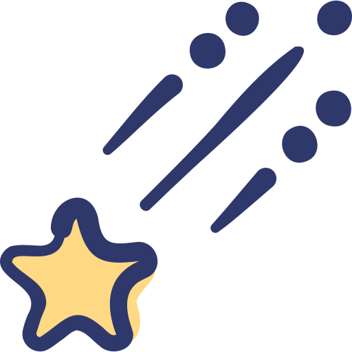 Shooting star Basic Hand Drawn Lineal Color icon