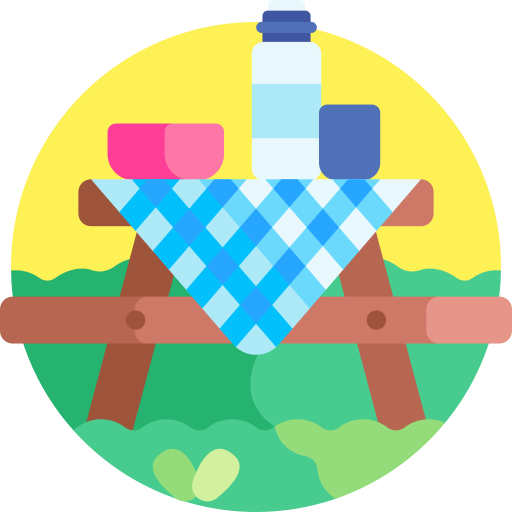 picknicktafel Detailed Flat Circular Flat icoon