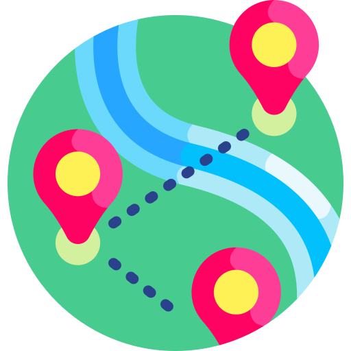 Route Detailed Flat Circular Flat icon