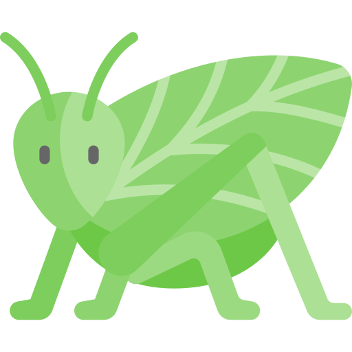 katydid Kawaii Flat icoon