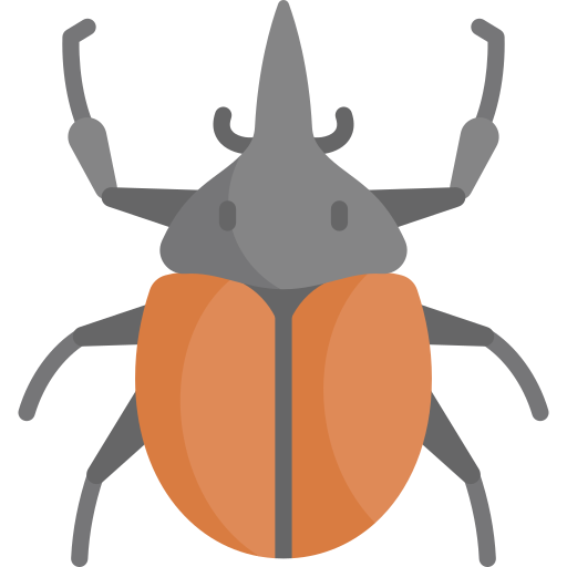 scarabée hercule Kawaii Flat Icône