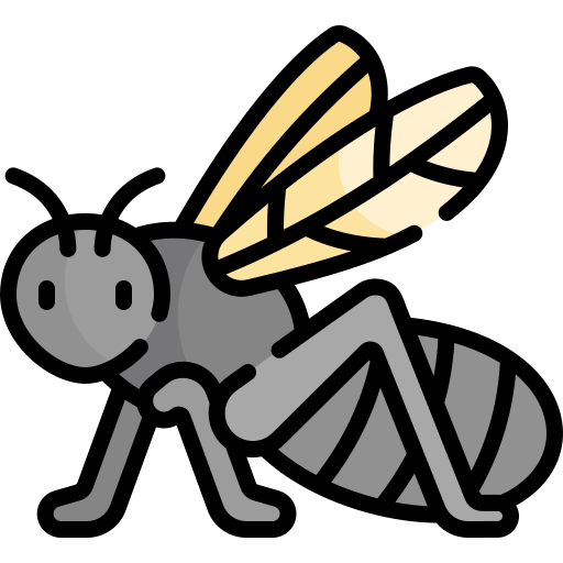 hormiga voladora Kawaii Lineal color icono