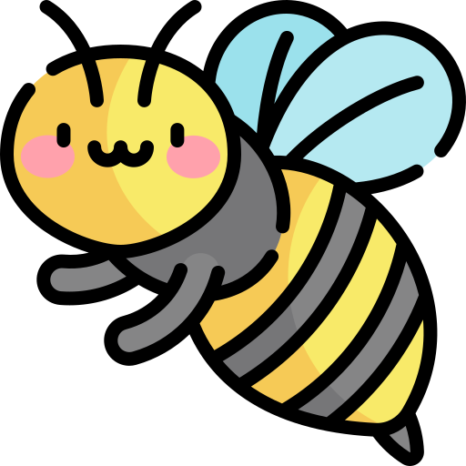 abeille Kawaii Lineal color Icône