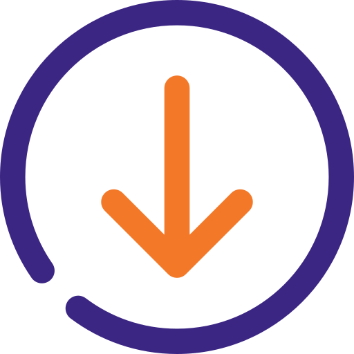 Down arrow Generic Outline Color icon